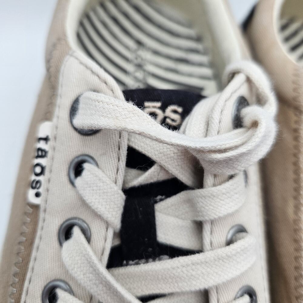 Taos Plim Soul Sneakers Womens Size 8W Black Tan Multi Canvas Lace Up Low Top - Picture 2 of 9